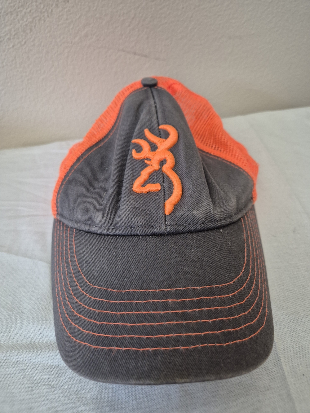 Browning Orange and Black Mesh Trucker Hat